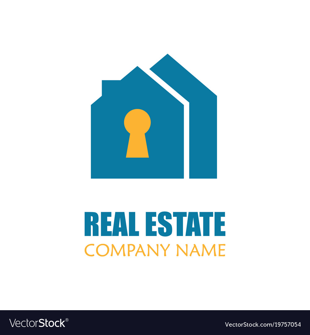 modern real estate logo template creative home vector image