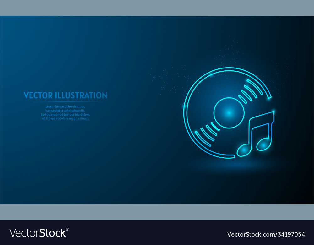 Music on blue abstract background simple