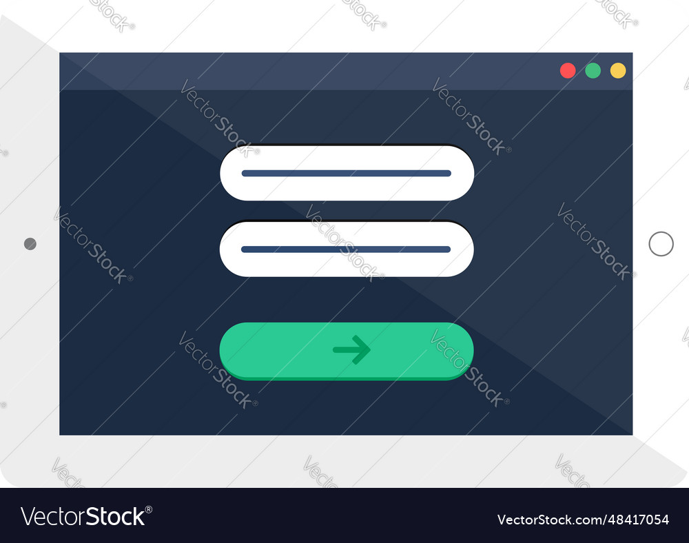 Navigation menu interface of entering login