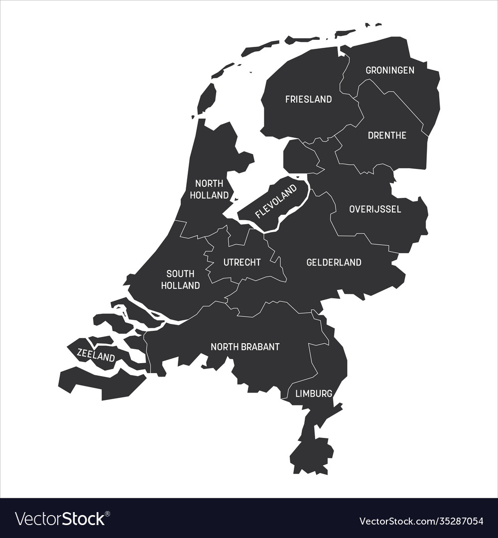 Netherlands - map provinces Royalty Free Vector Image