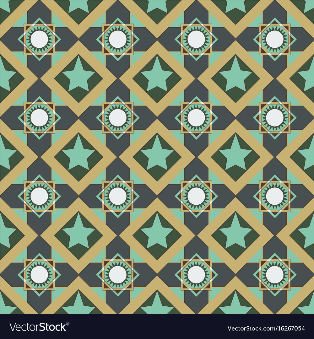 Seamless pattern of circles triangles and squares