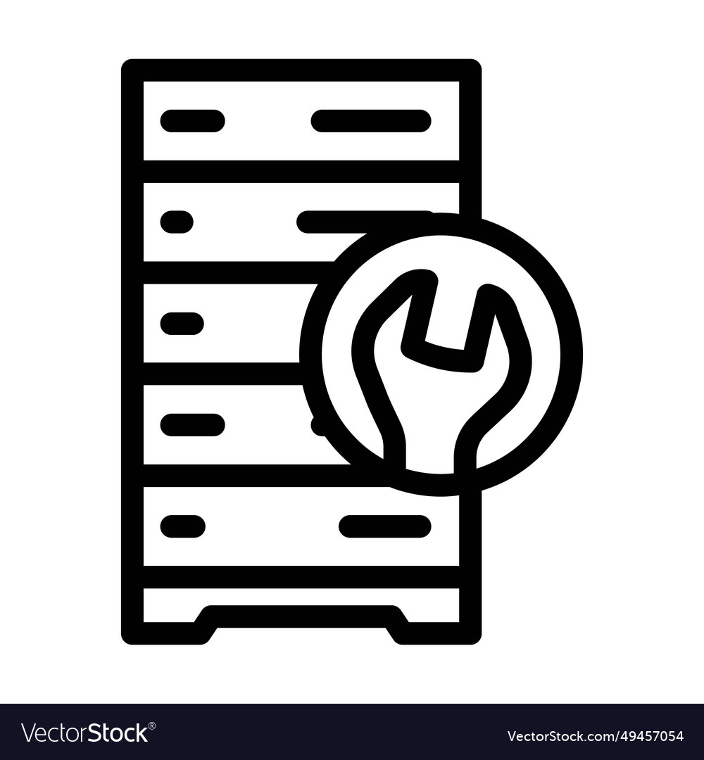 Server maintenance database line icon Vector Image Server maintenance database line icon