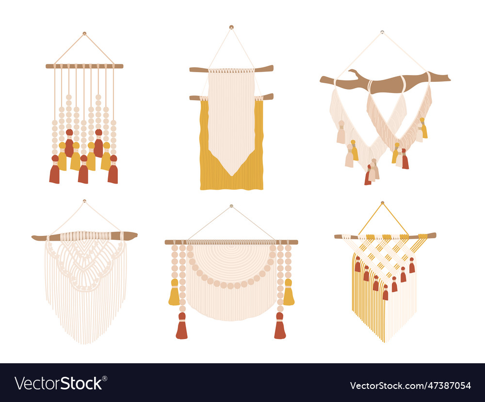 Set of handcrafted macrame concept