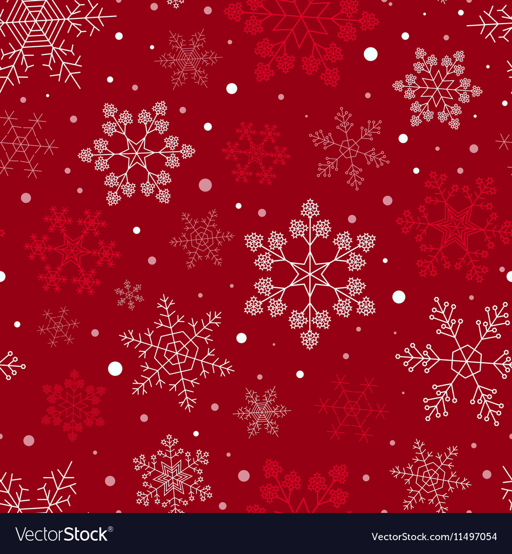 Snowflake seamless pattern vintage outline version