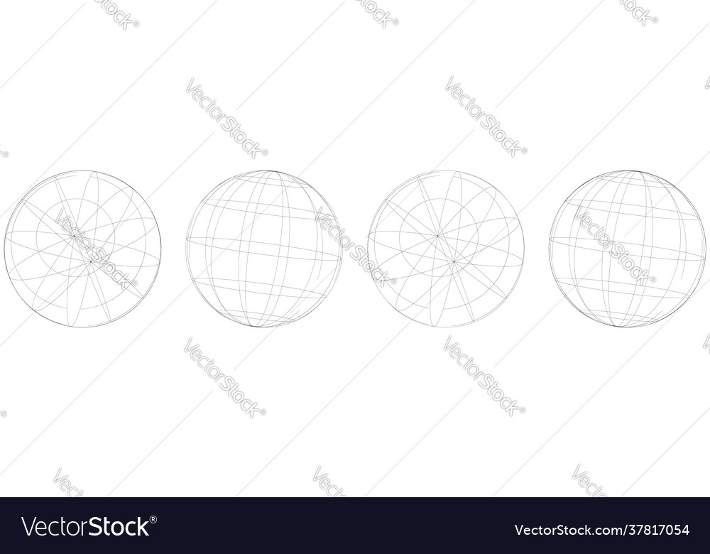 Sphere orb ball with wireframe grid mesh surface