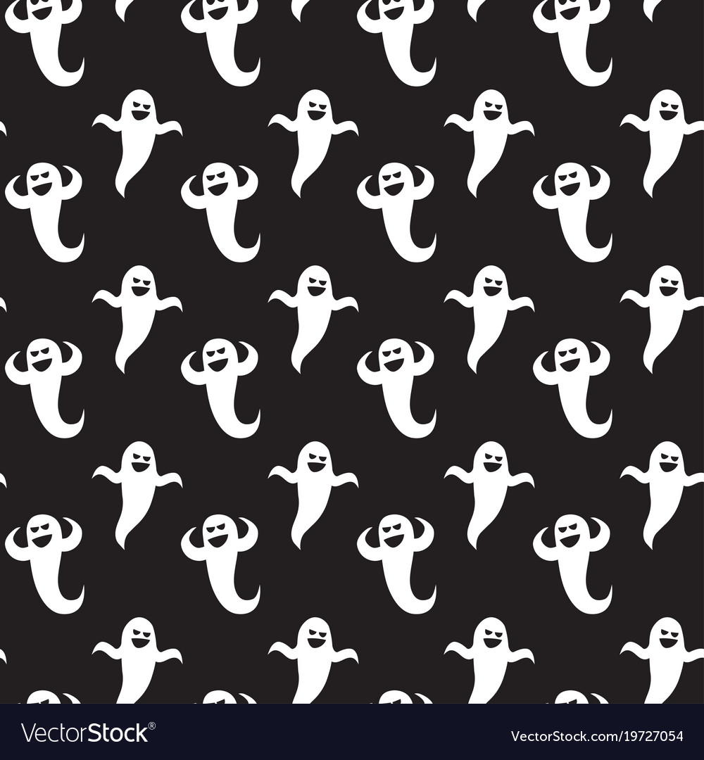 Spooky Ghost Seamless Pattern