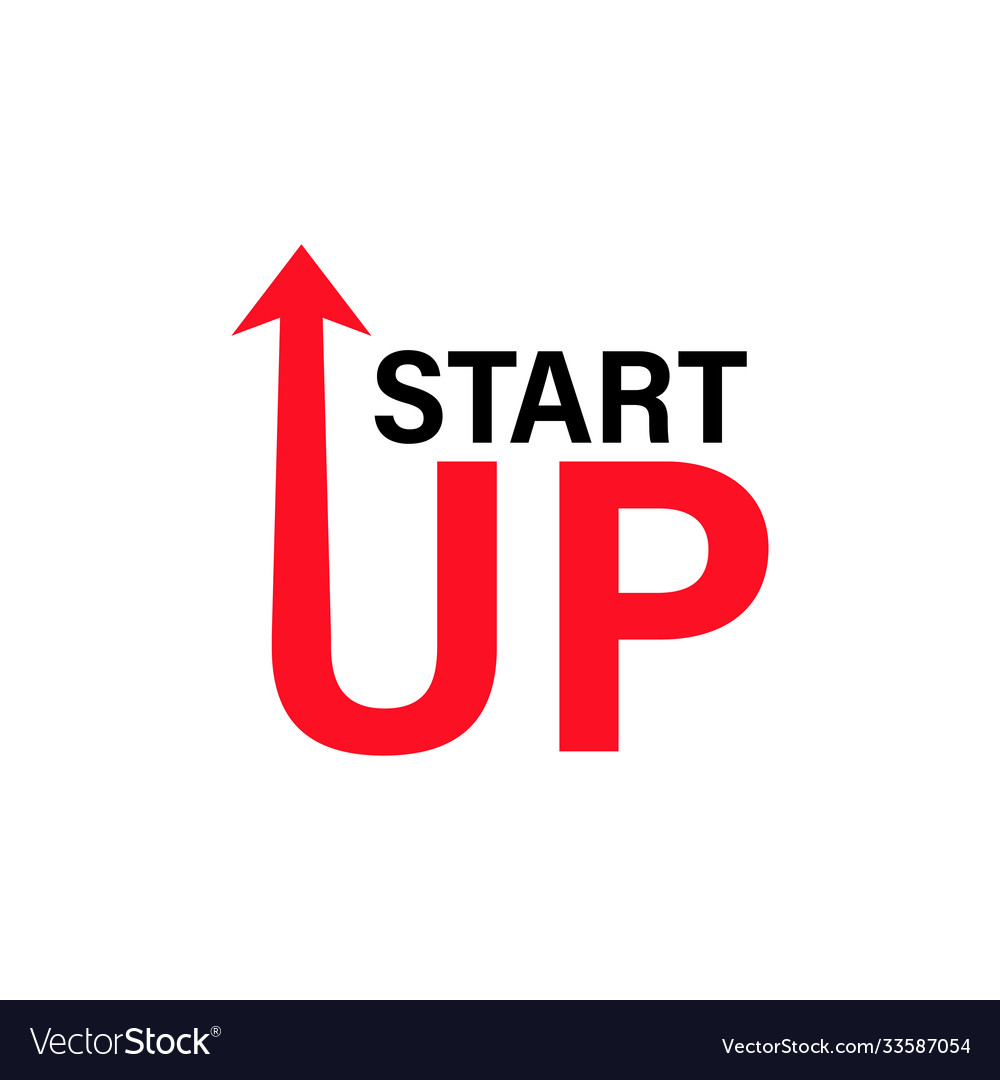 Startup text new business project for concept Vector Image Startup text new business project for concept