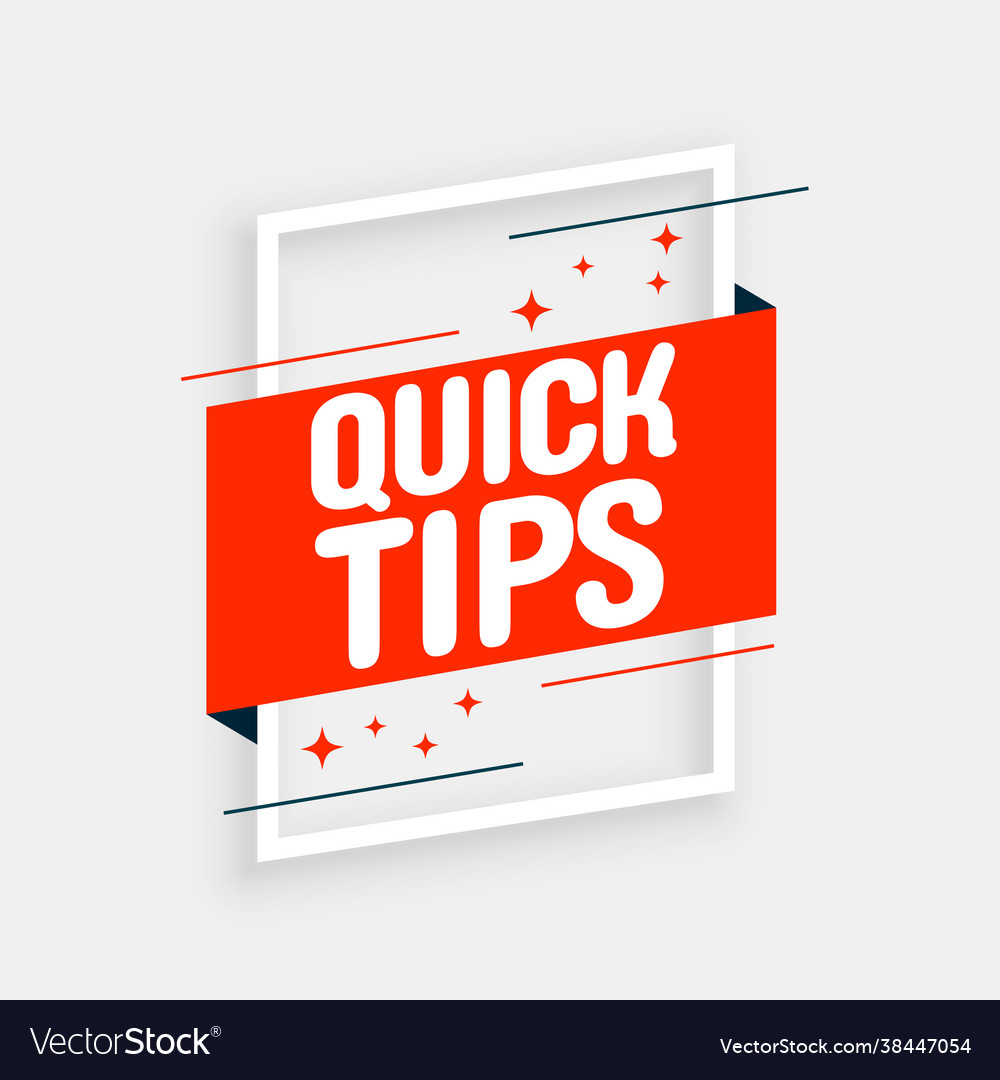 Stylish quick tips advice on white background