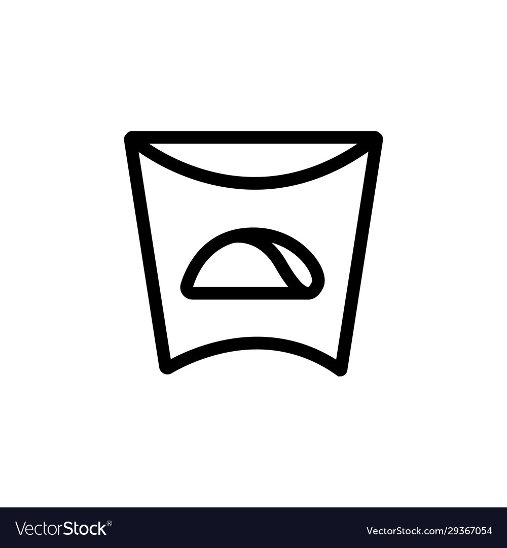 Taco icon isolated contour symbol Vector Image Taco icon isolated contour symbol
