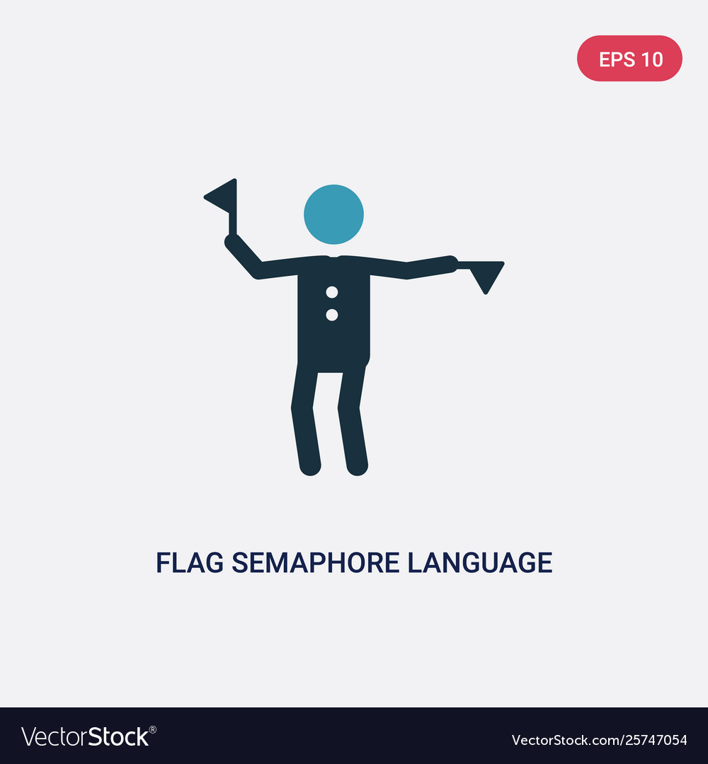 Zwei Farb-Flag Semaphore-Sprach-Symbol aus vector image Zwei Farb-Flag Semaphore-Sprach-Symbol aus