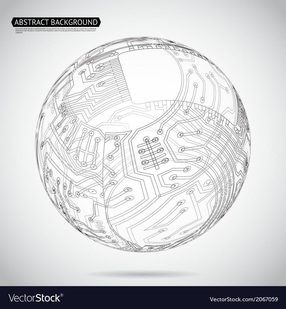 Abstract Circuit Sphere Technology Background