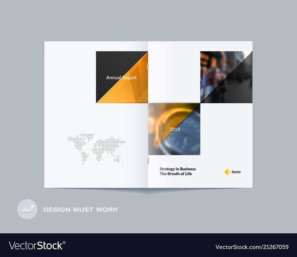 Abstract double-page brochure design rectangular vector image Abstract double-page brochure design rectangular