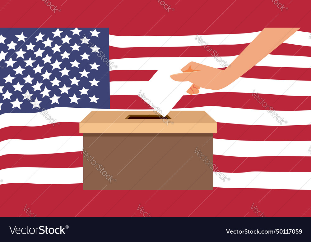 American citizen voting in election season vector image American citizen voting in election season