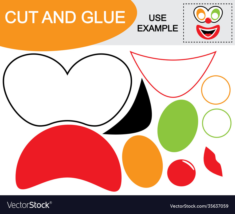 Create image face clown using scissors