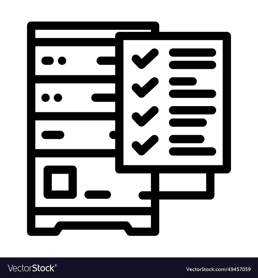 Data validation database line icon