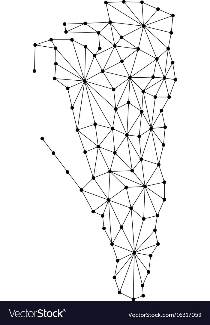 Gibraltar map of polygonal mosaic lines network