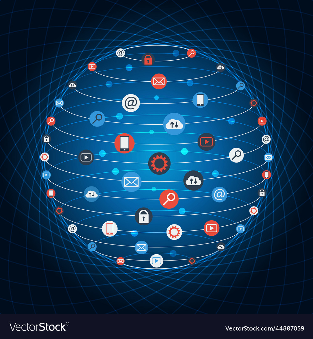 Global concept internet networking circle
