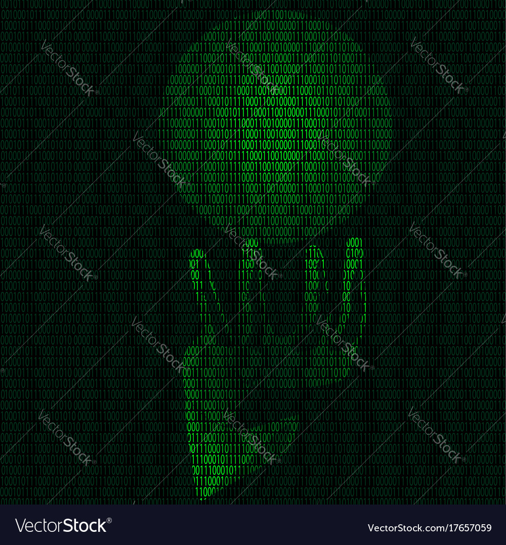 Hand und Magie Kugel des Binärcodes