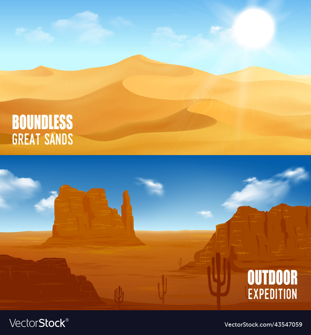 Horizontal desert banners Royalty Free Vector Image