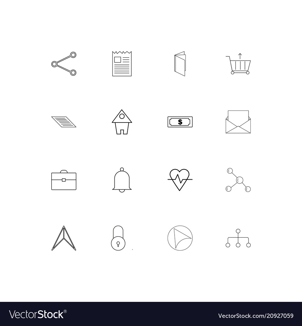 Internet of things linear thin icons set outlined