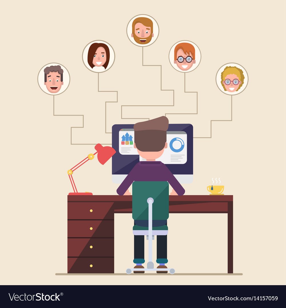 Man Working on Computer