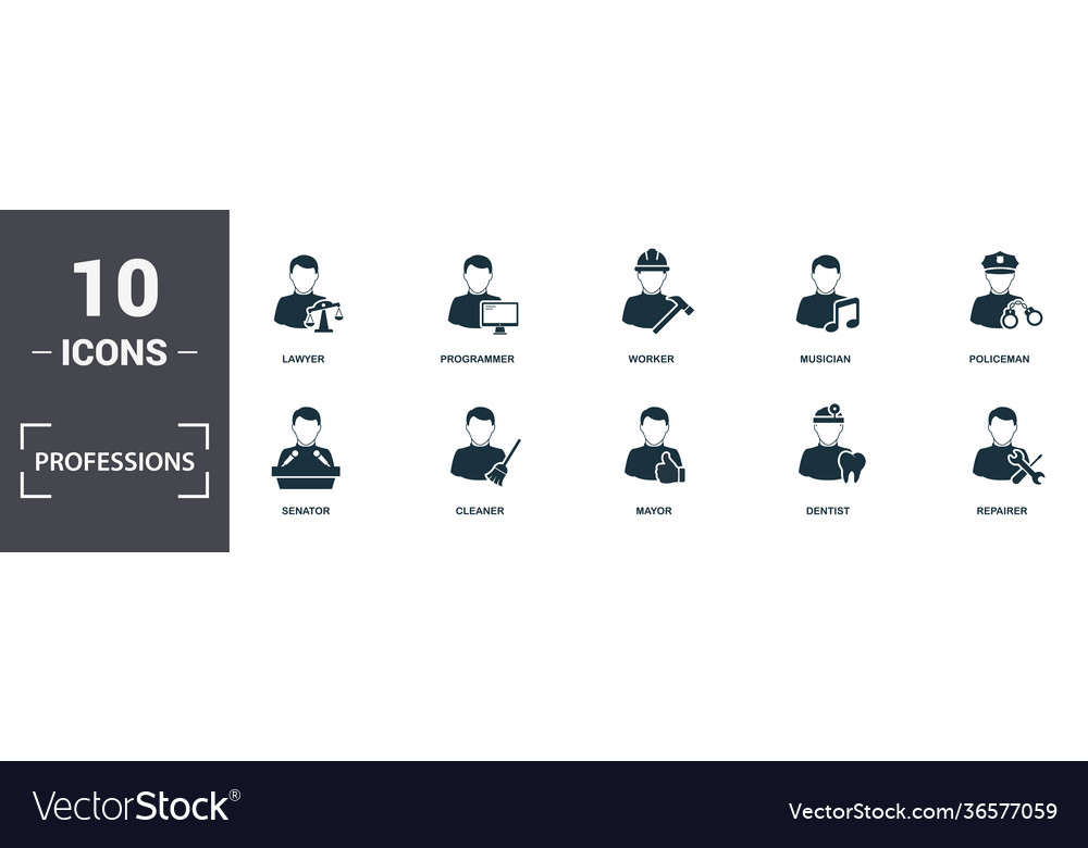 Professional Icons Set - Diverse Careers