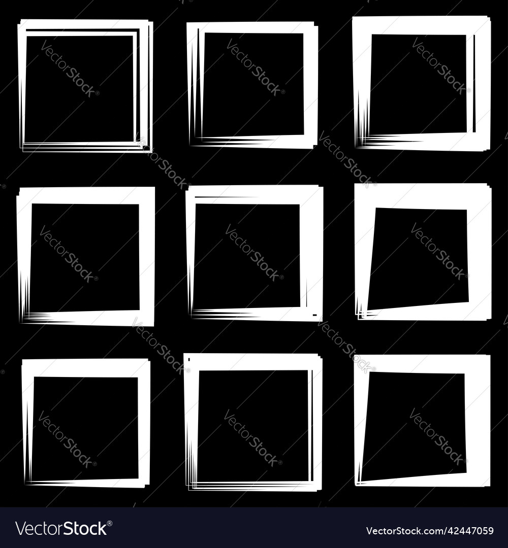 Random square contour frame border element vector image Random square contour frame border element