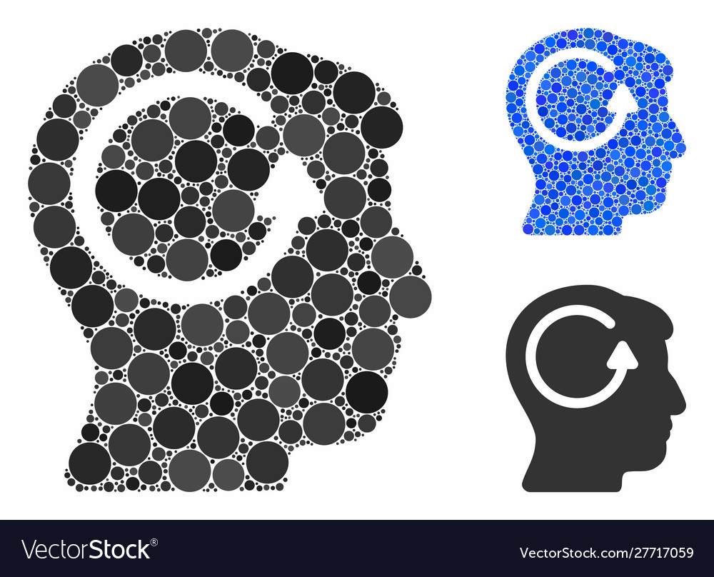 Refresh head memory composition icon circles vector image Refresh head memory composition icon circles