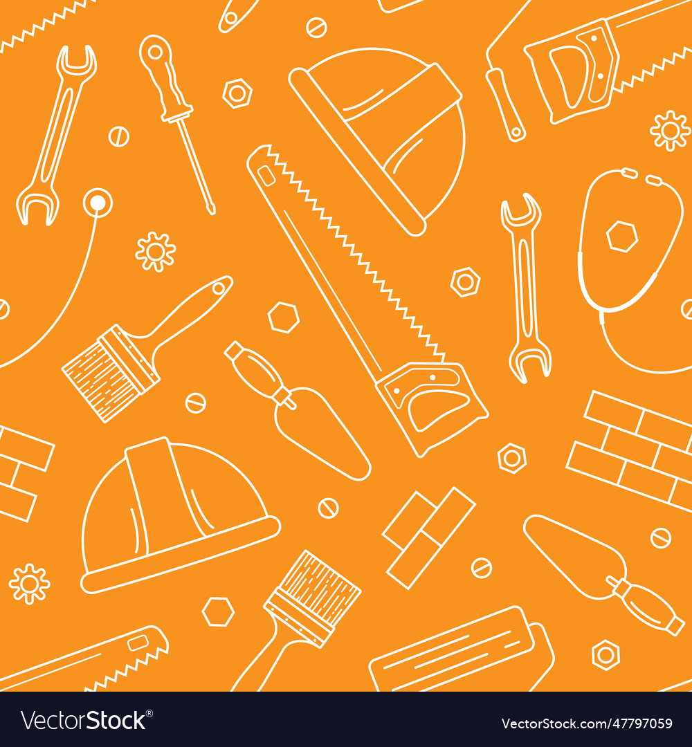 Seamless pattern on an orange background