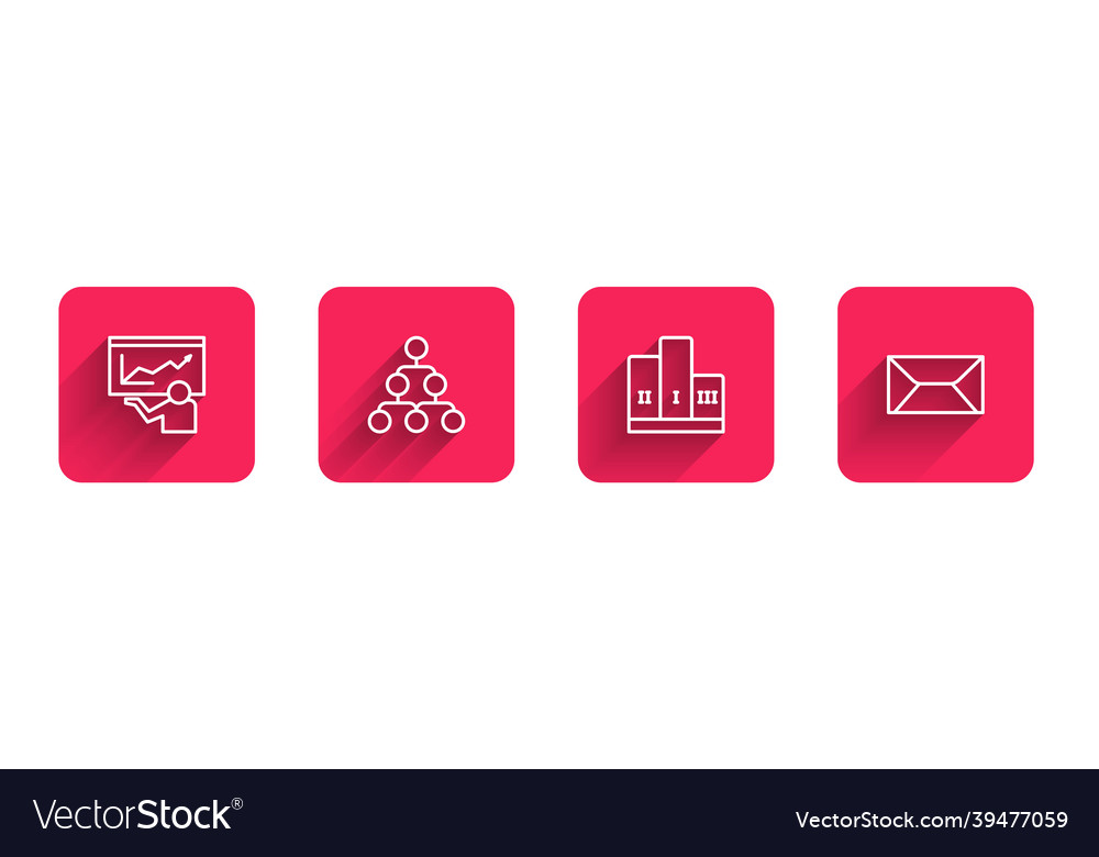Set line training presentation hierarchy vector image Set line training presentation hierarchy