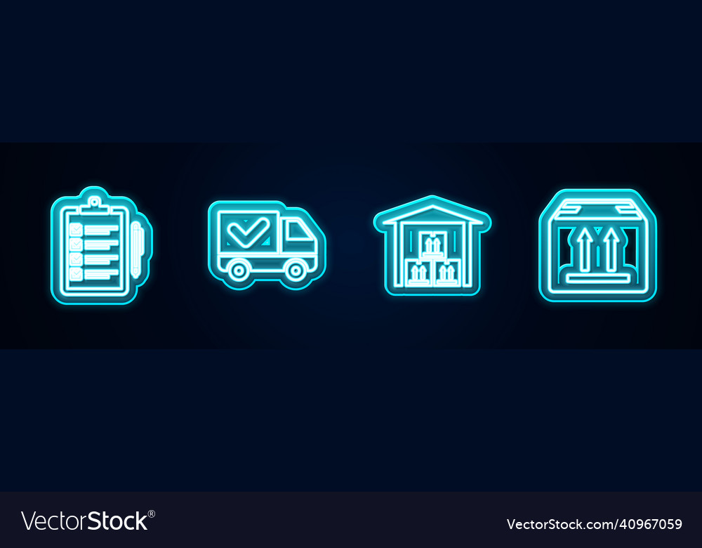 Set line verification of delivery list vector image Set line verification of delivery list