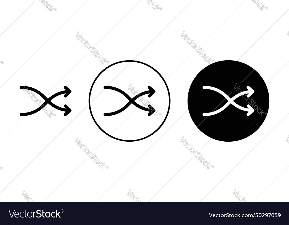 Shuffle arrow icon set cross random and double