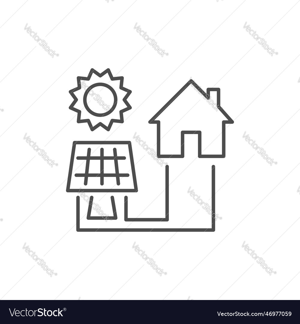 Solar cell related linear icon Royalty Free Vector Image