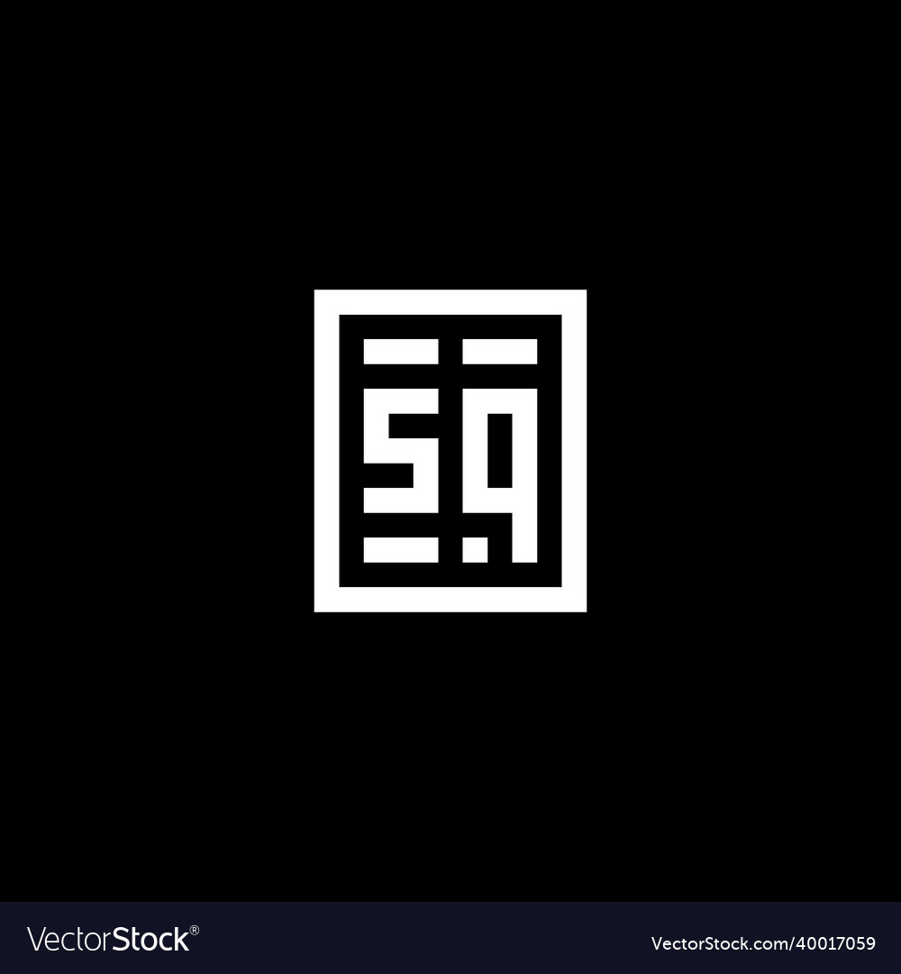 Sq initial logo with square rectangular shape