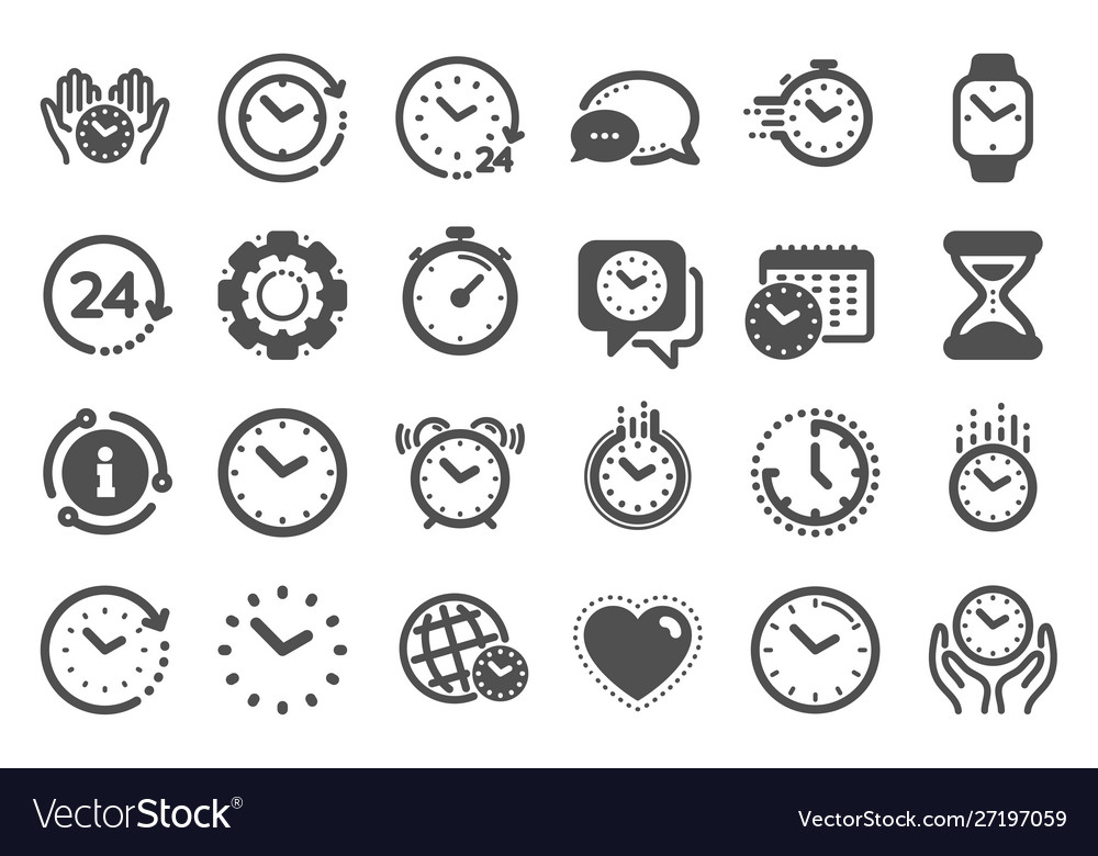 Time and clock icons timer alarm smartwatch