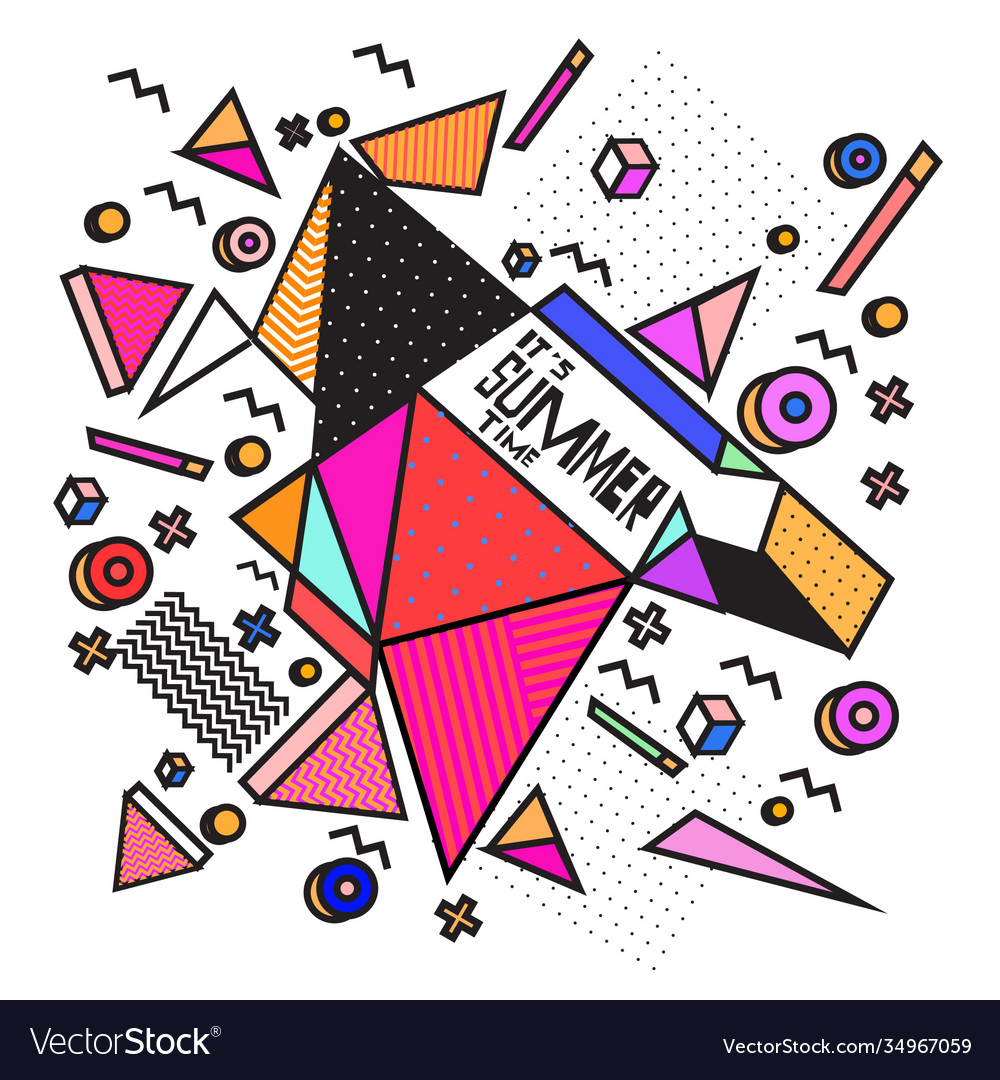 Triangle geometric forms for summer design event vector image Triangle geometric forms for summer design event