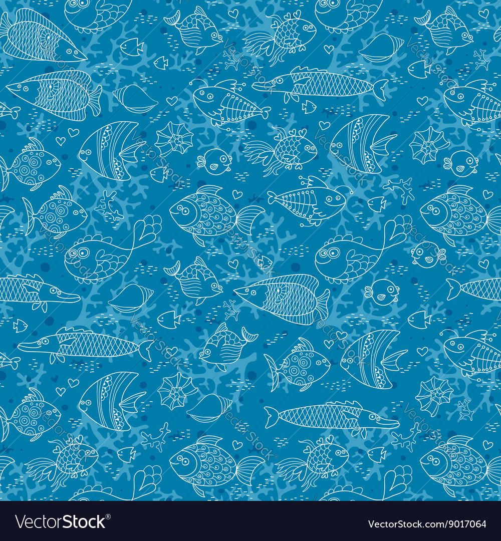 Background of underwater world seamless pattern