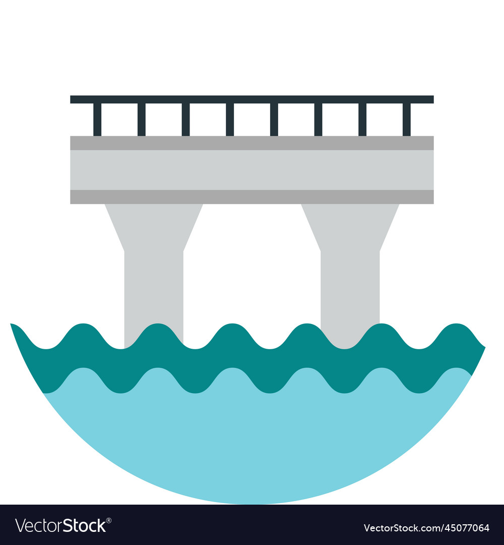 Bridge and river in minimal style vector image Bridge and river in minimal style