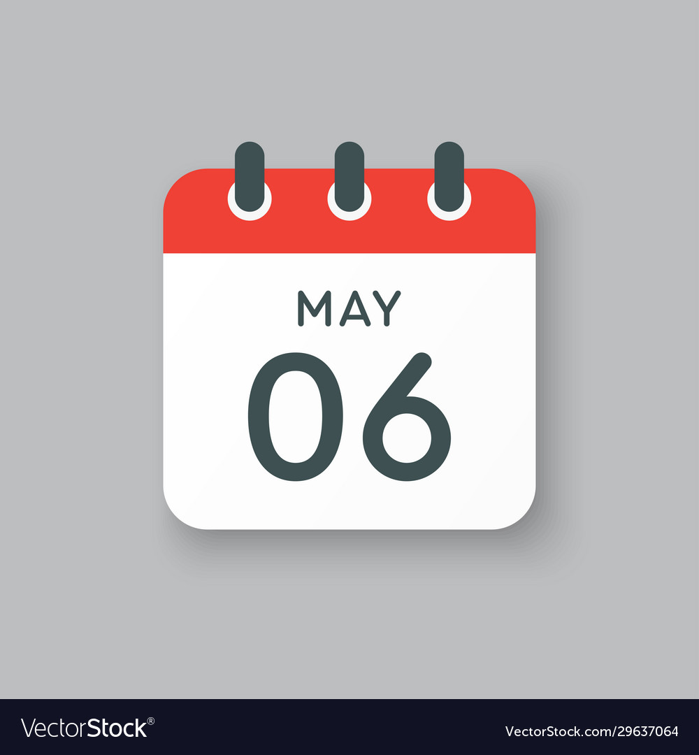 Calendar day 6 may days year Royalty Free Vector Image