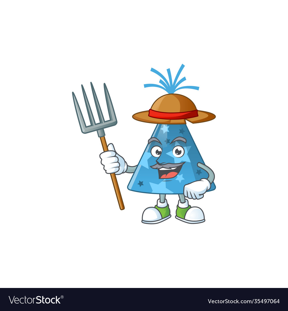 Karikatur Bild Farmer blau Party Hut vector image Karikatur Bild Farmer blau Party Hut
