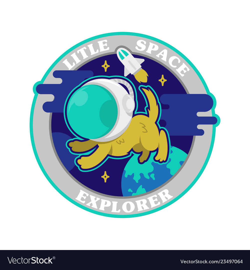 Cute dog in space suit in space print Royalty Free Vector