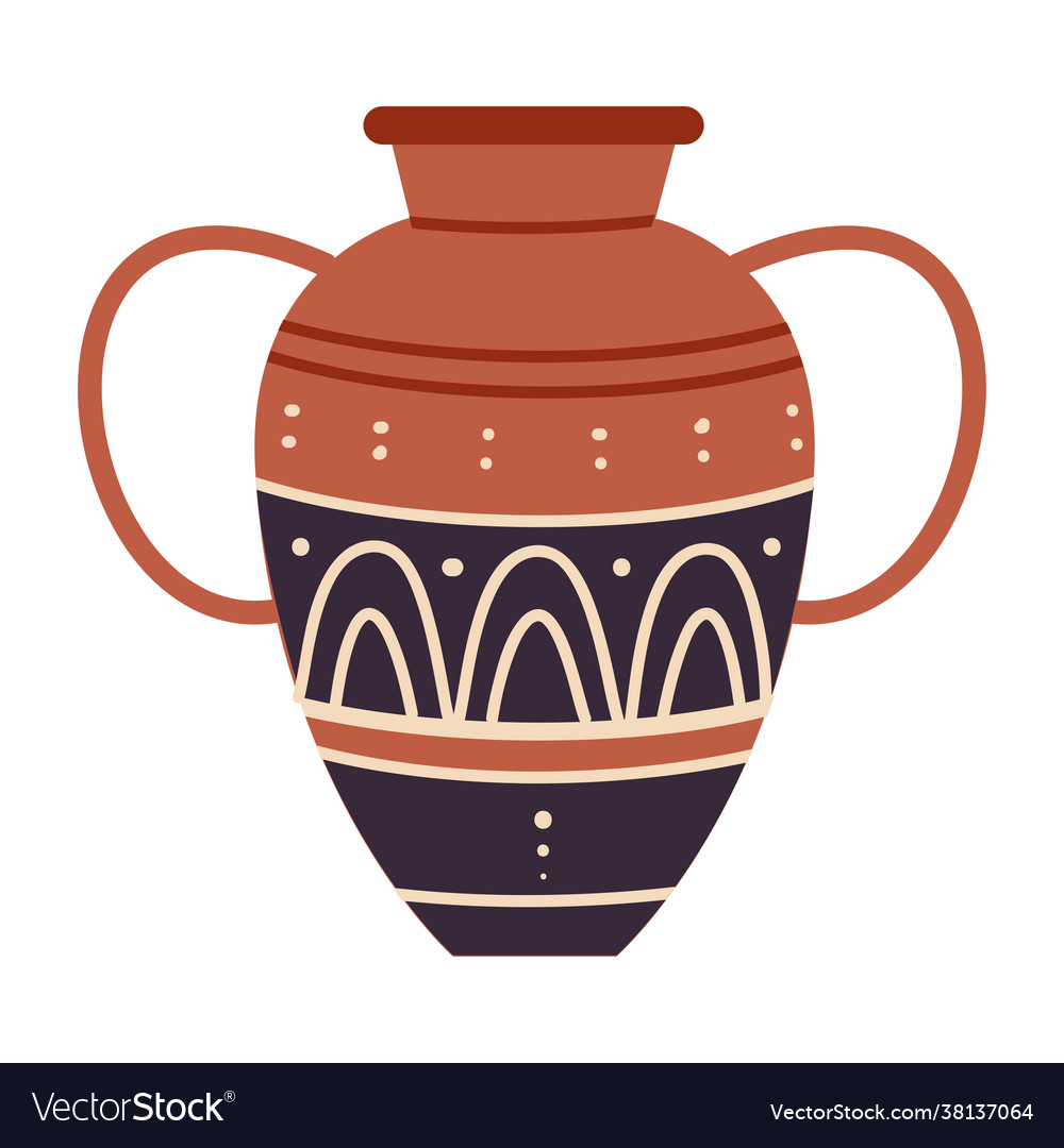 Egyptian Clay Vase With Old Ornament Royalty Free Vector