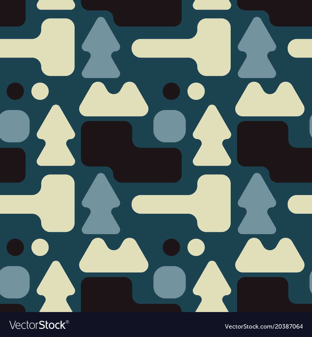 Full colour shape forest seamless pattern