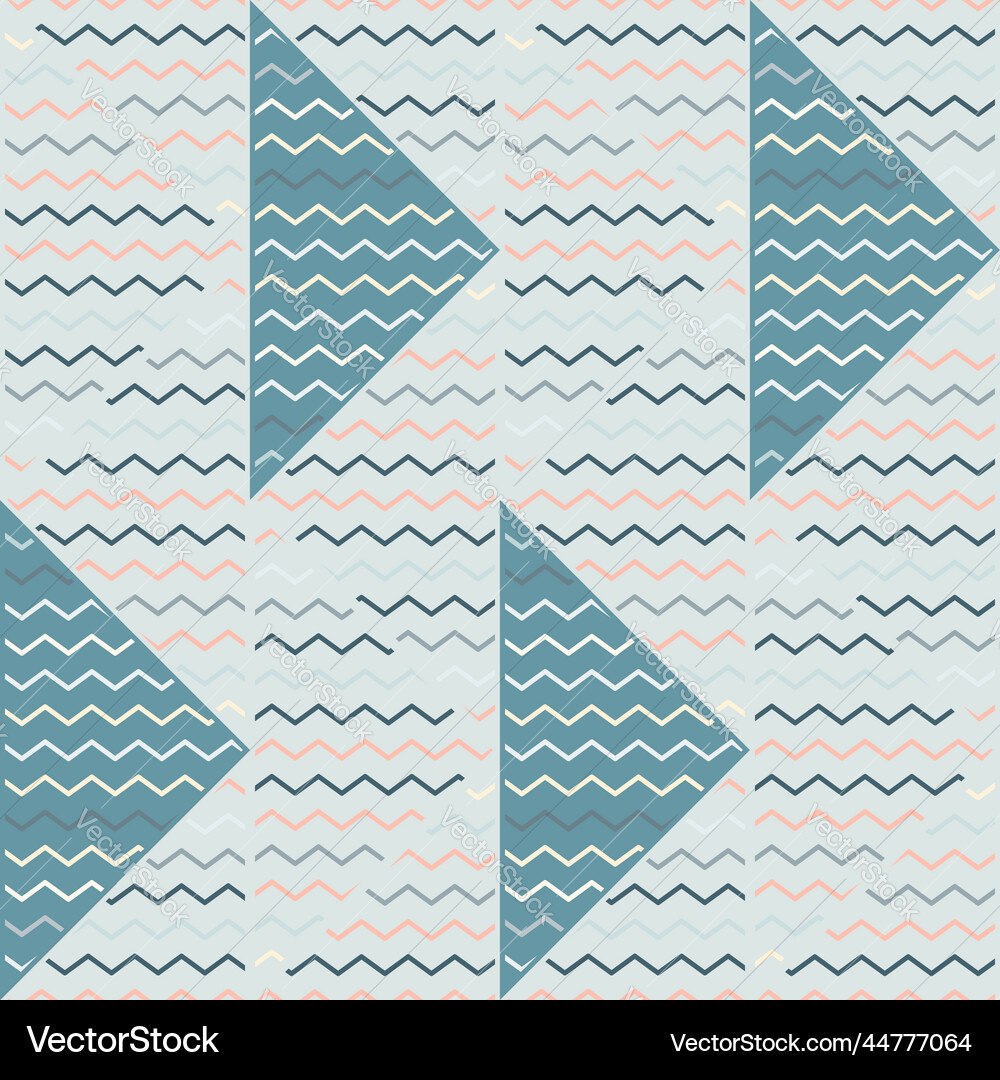 Hand drawn wavy seamless pattern abstract zig zag Vector Image