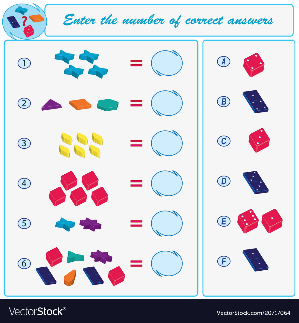 Logical task find the right answers vector image Logical task find the right answers