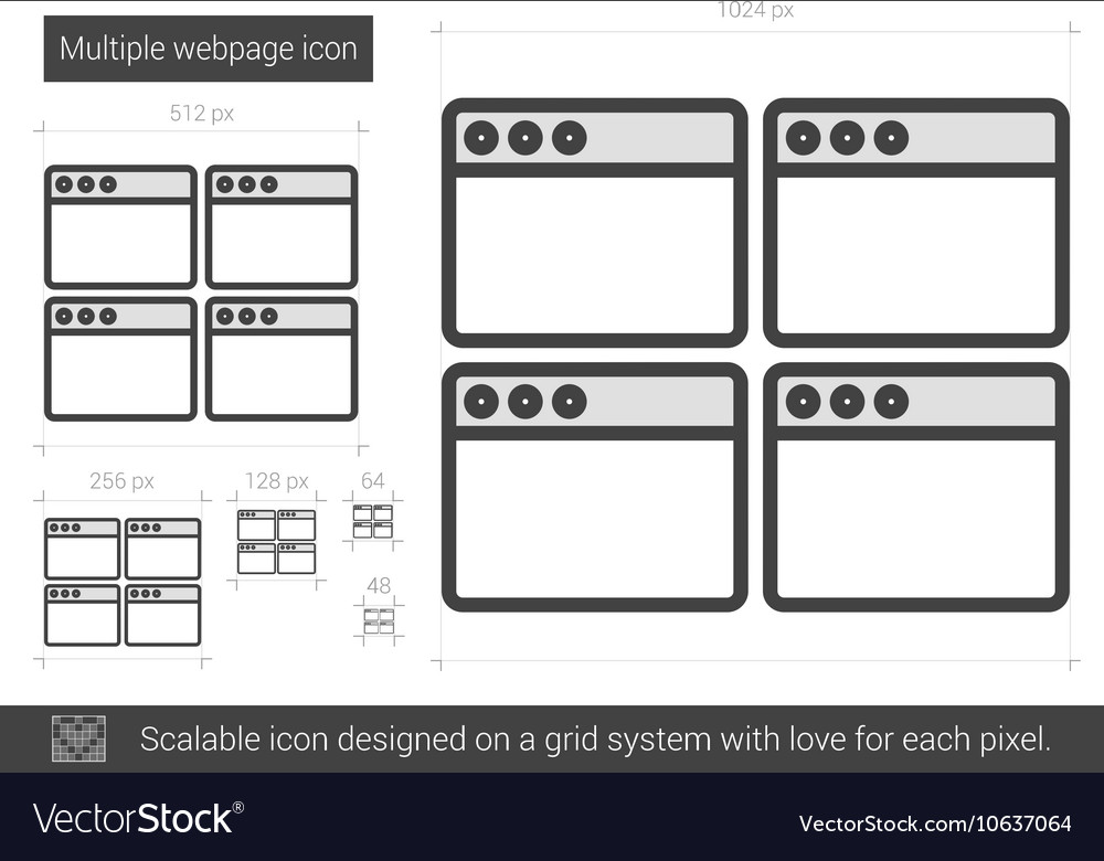 Multiple webpage line icon