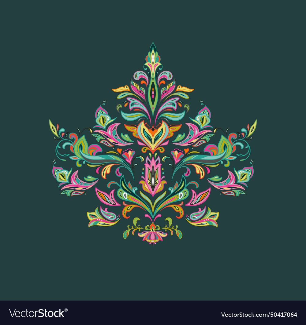 Oriental motif on green background Royalty Free Vector Image