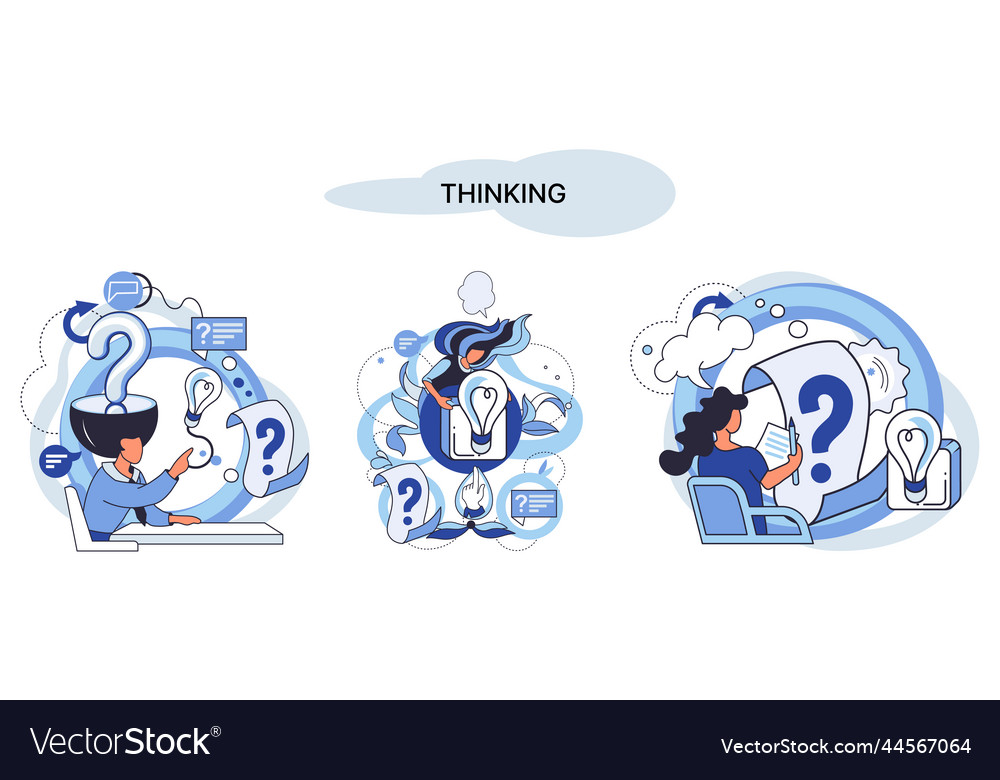 Problem solving concept woman wondering vector image Problem solving concept woman wondering