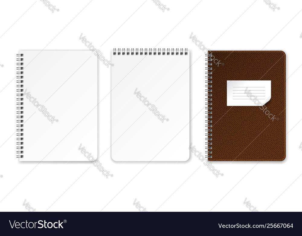 Realistic blank pages notebook vector image Realistic blank pages notebook