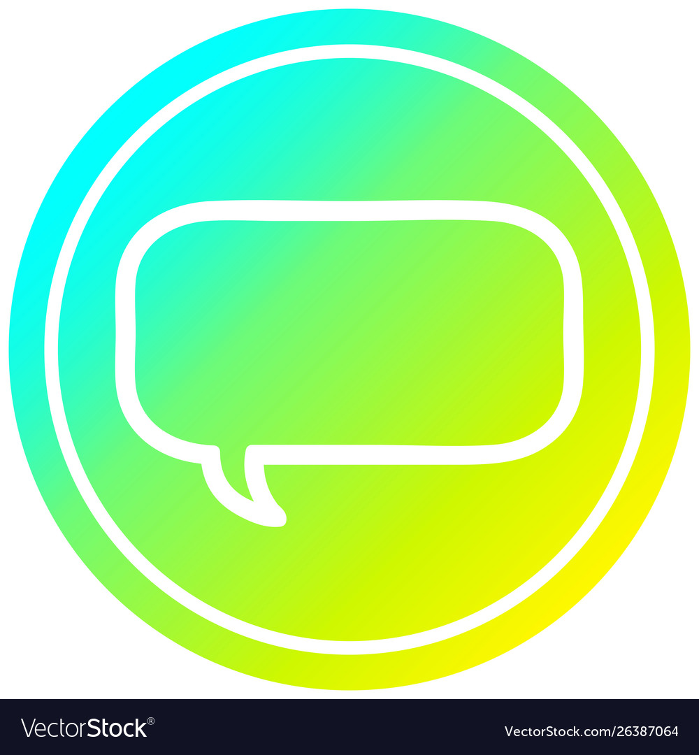 Speech bubble circular in cold gradient spectrum